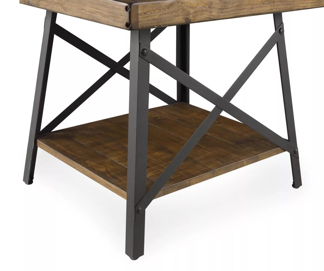 Pomona Pine Brown & Steel Gray 24" Wood Open-Shelf End Table - Image 10