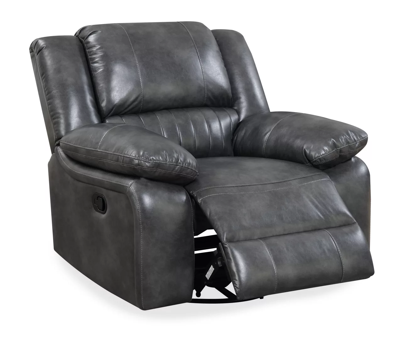Paulson Gray Faux Leather Swivel Gliding Recliner - Image 2