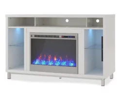 48" Intrepid White Electric Fireplace Console