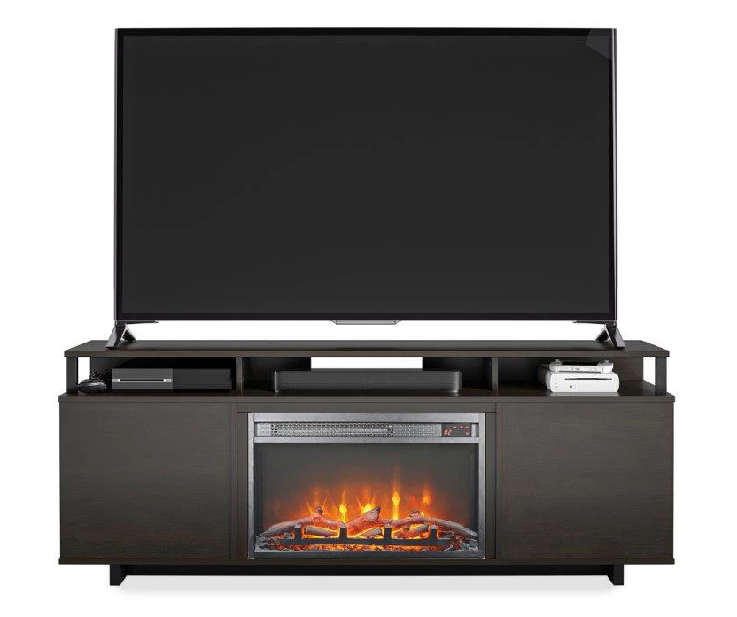 65" Himmel Espresso Electric Fireplace Console