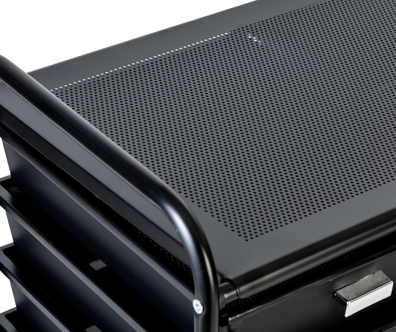 Black Metal 12-Drawer Rolling Storage Cart - Image 4