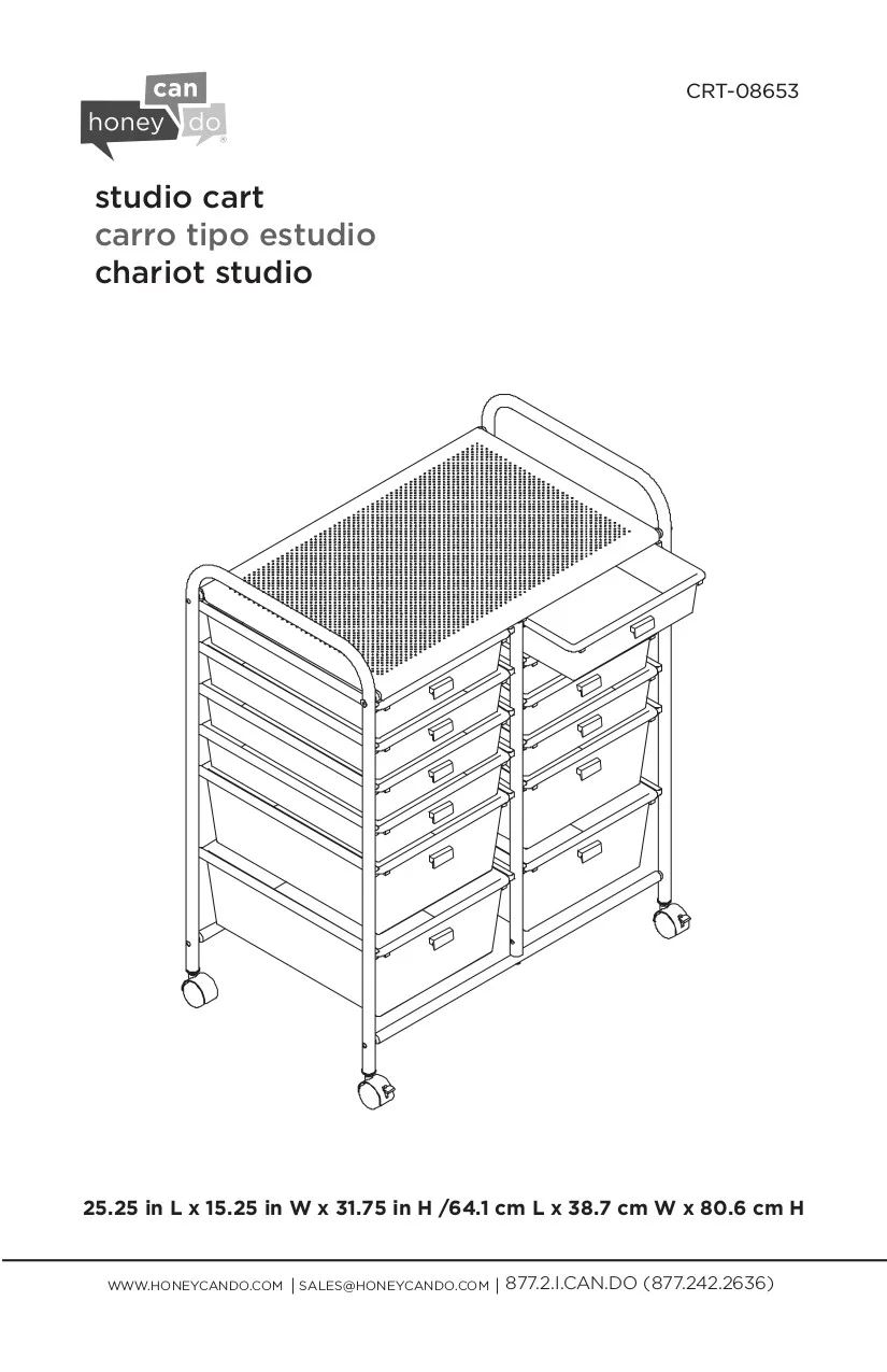 Black Metal 12-Drawer Rolling Storage Cart - Image 6