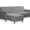 CosmoLiving Liberty Gray Chenille Sectional Storage Futon