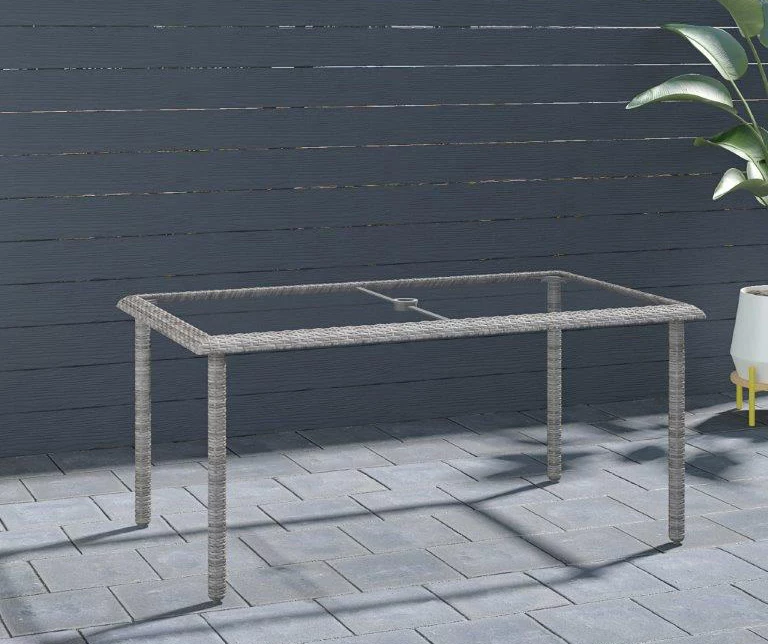 Lakewood Ranch Gray Glass & Wicker Patio Dining Table - Image 2