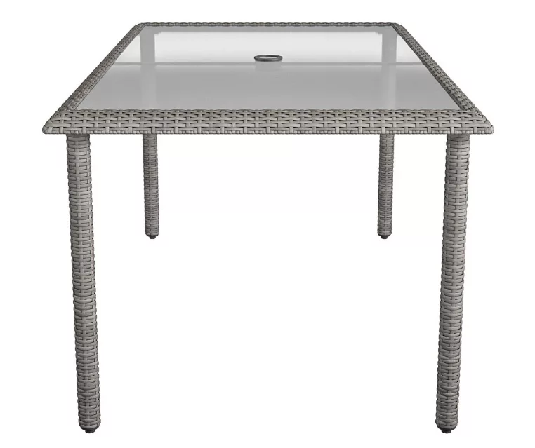 Lakewood Ranch Gray Glass & Wicker Patio Dining Table - Image 6