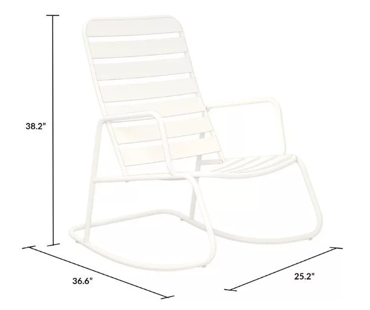 Roberta White Patio Rocking Chair - Image 6