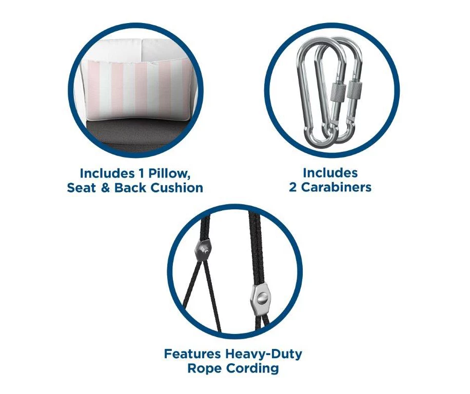 Sally Black Wicker Hanging Patio Swing - Image 5