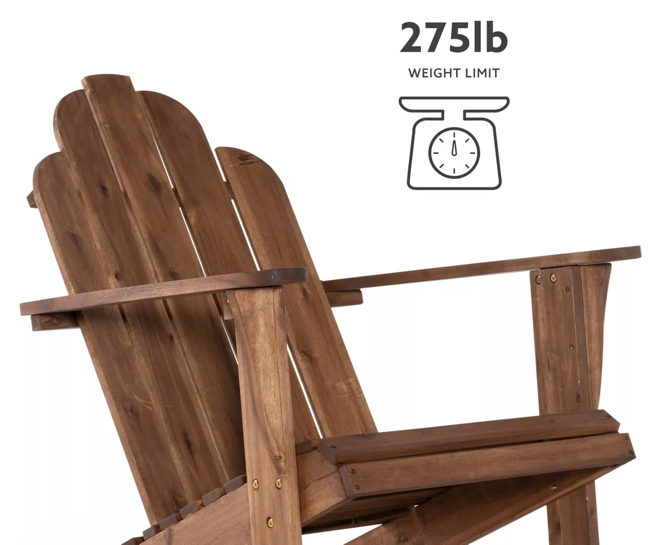 Flint Acorn Wood Patio Adirondack Rocking Chair - Image 5