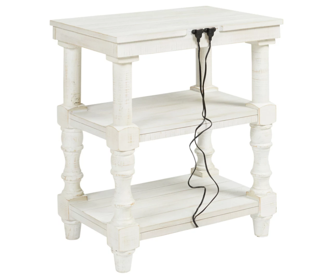 Dannerville Antique White 3-Tier Accent Table With USB Charging - Image 7