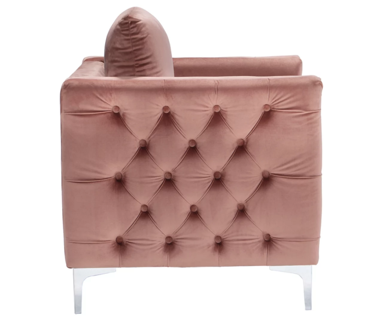 Lizmont Blush Tufted Velvet Accent Chair - Image 4