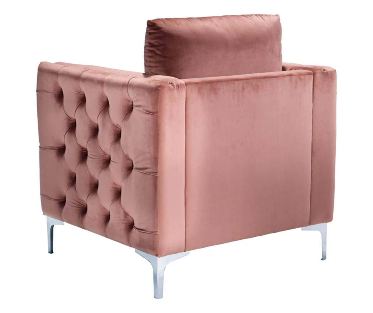Lizmont Blush Tufted Velvet Accent Chair - Image 5