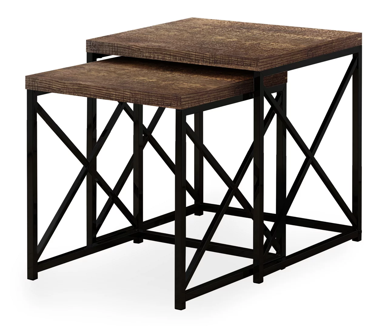 Monarch Reclaimed Wood Look 2-Piece Nesting Table Set - Image 3