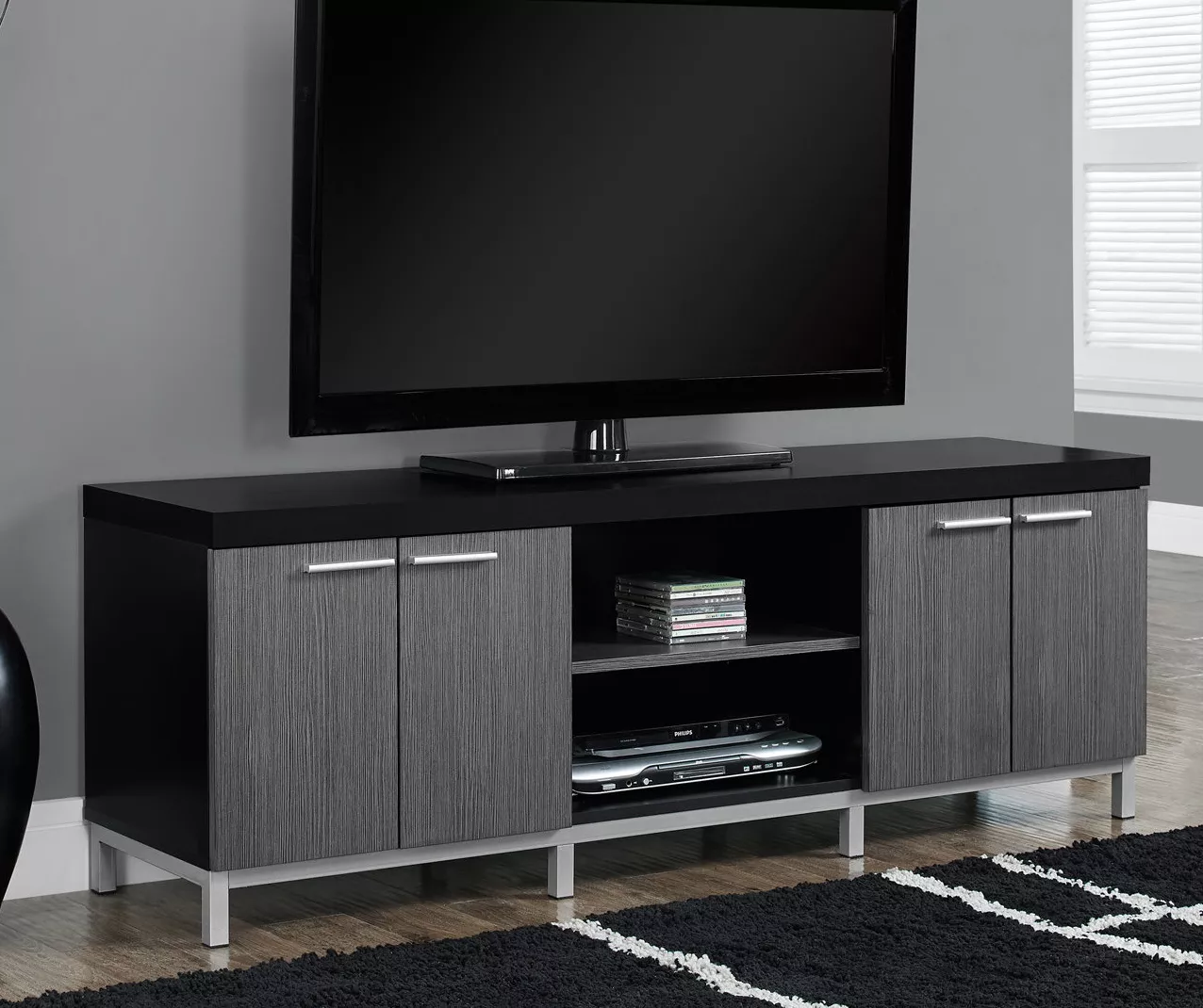 60" Black & Gray TV Stand - Image 2