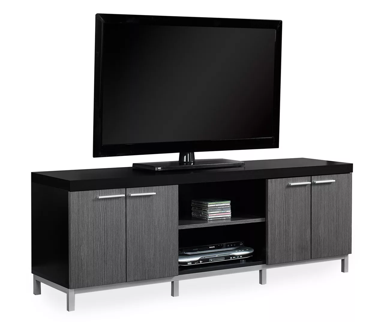 60" Black & Gray TV Stand