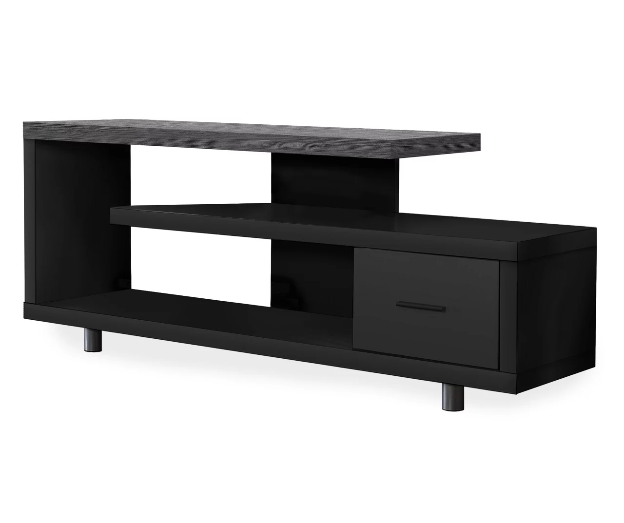60" Black & Gray Top TV Stand