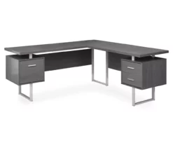 Monarch Metal 3-Drawer L-Shaped Computer Desk