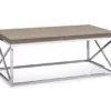 Dark Taupe & Chrome Metal Coffee Table