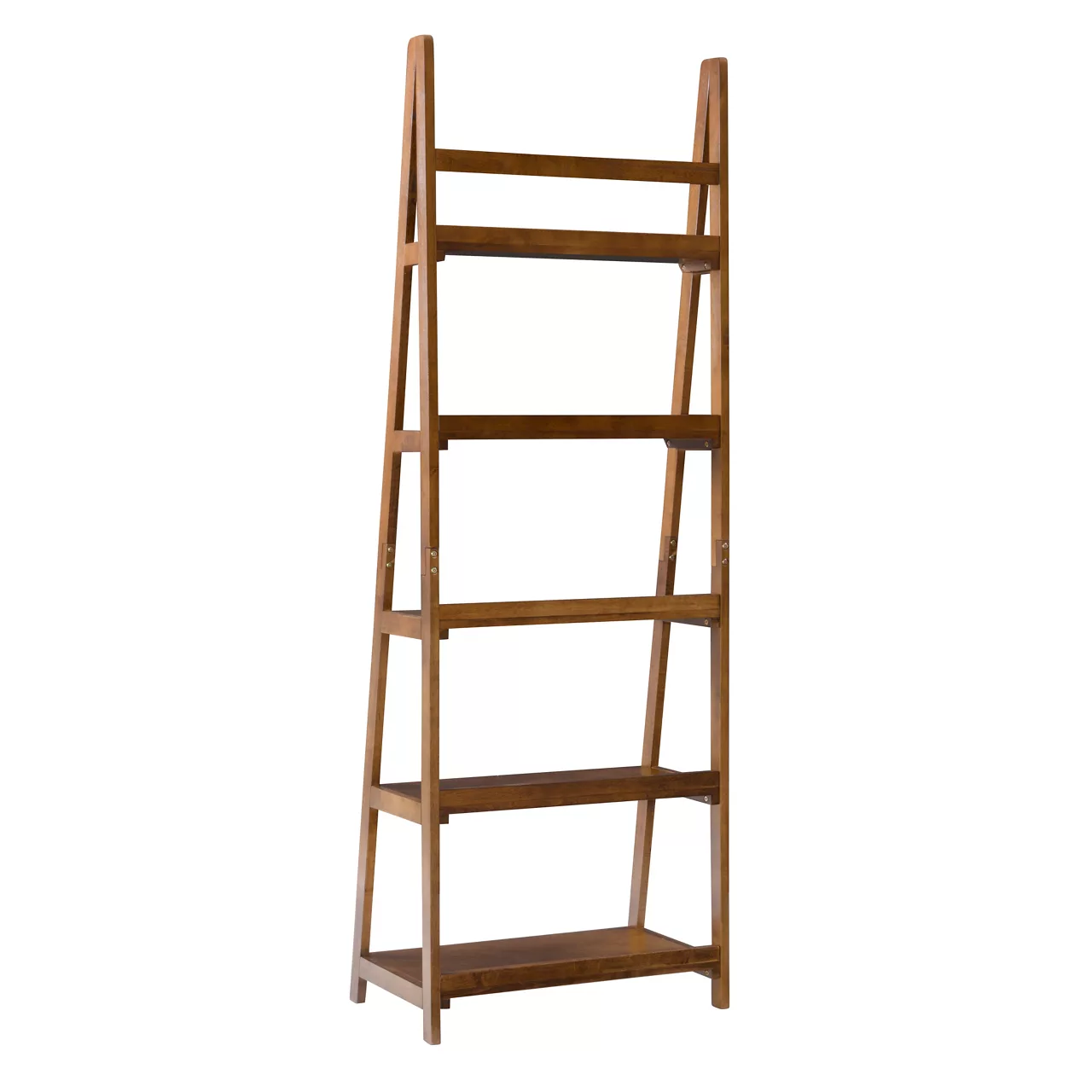Presley Walnut 5-Shelf Ladder Bookcase - Image 4