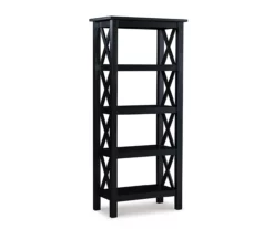 Richland Black 4-Shelf Bookcase