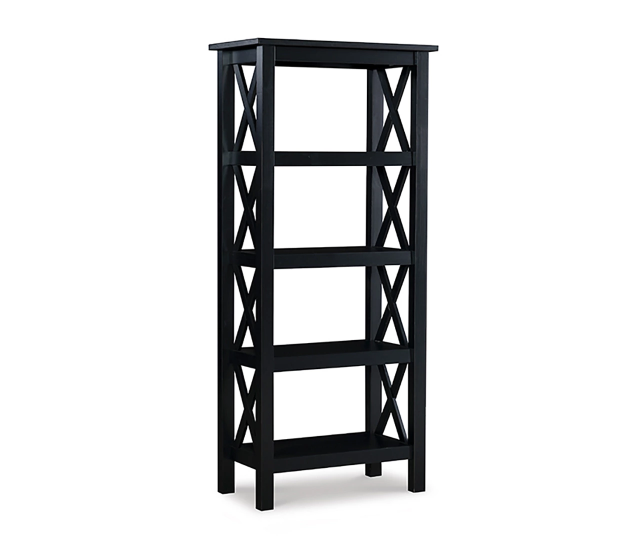 Richland Black 4-Shelf Bookcase