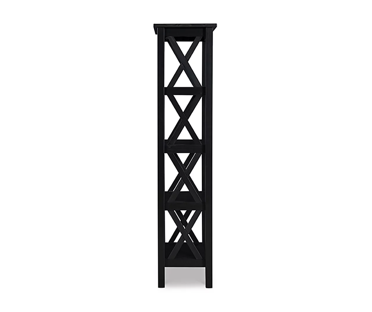 Richland Black 4-Shelf Bookcase - Image 4