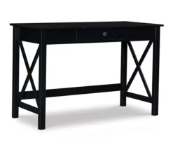 Richland Black 1-Drawer Wood X Leg Wood End Table