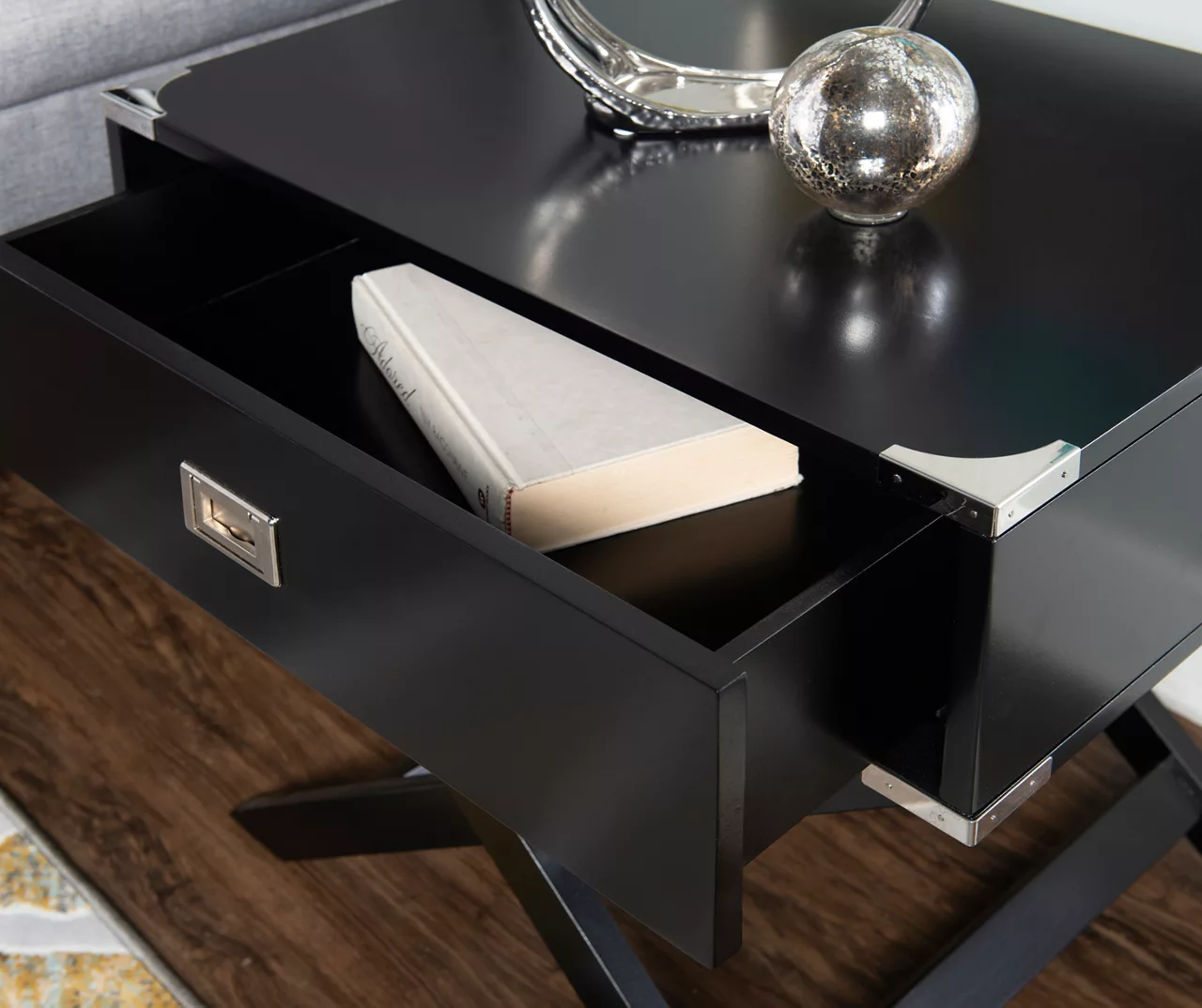 Cami Single Drawer X Base Accent Table - Image 6