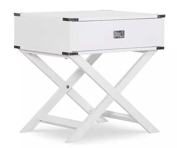 Cami Single Drawer X Base Accent Table - Image 2