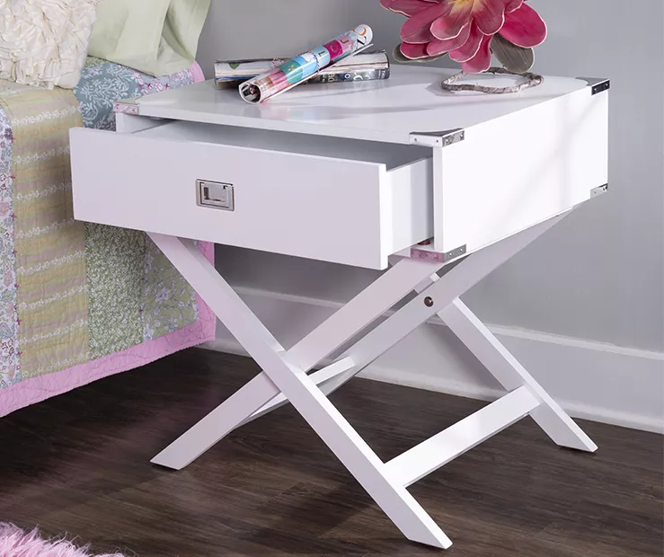 Cami Single Drawer X Base Accent Table - Image 13