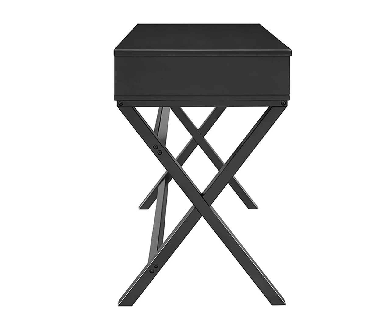 Kari Black 2-Drawer Campaign Desk - Image 4