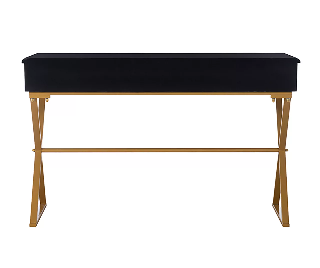 Glam Black & Gold 2-Drawer Campaign Desk - Image 4