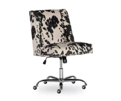 Austin Black Cow Print Draper Swivel Office Chair
