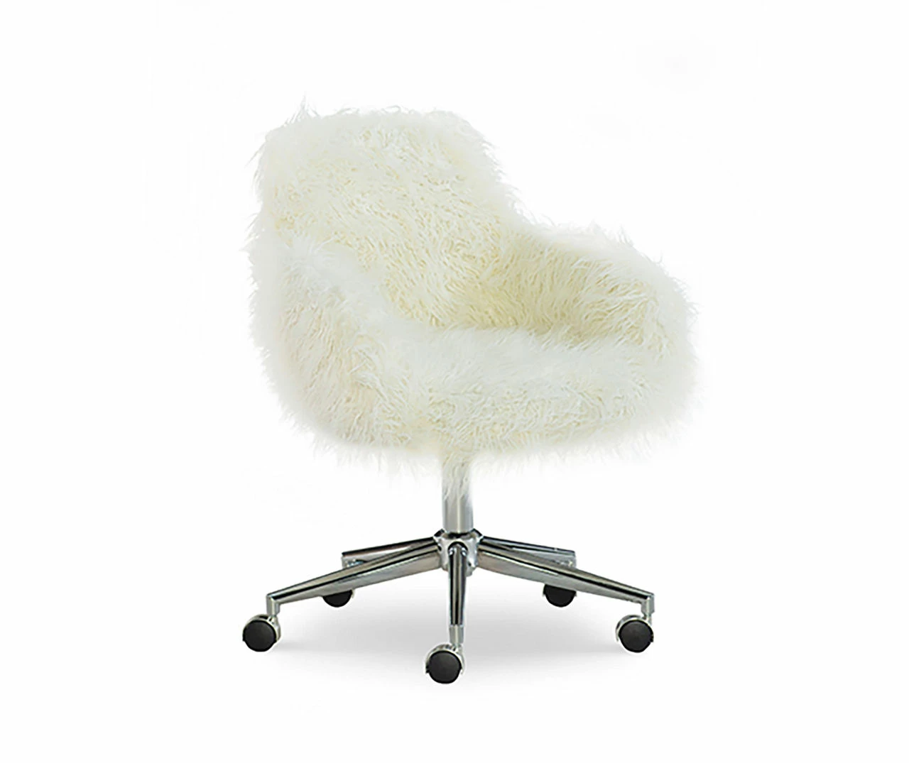 Coralie Faux Fur Cushioned Swivel Office Chair