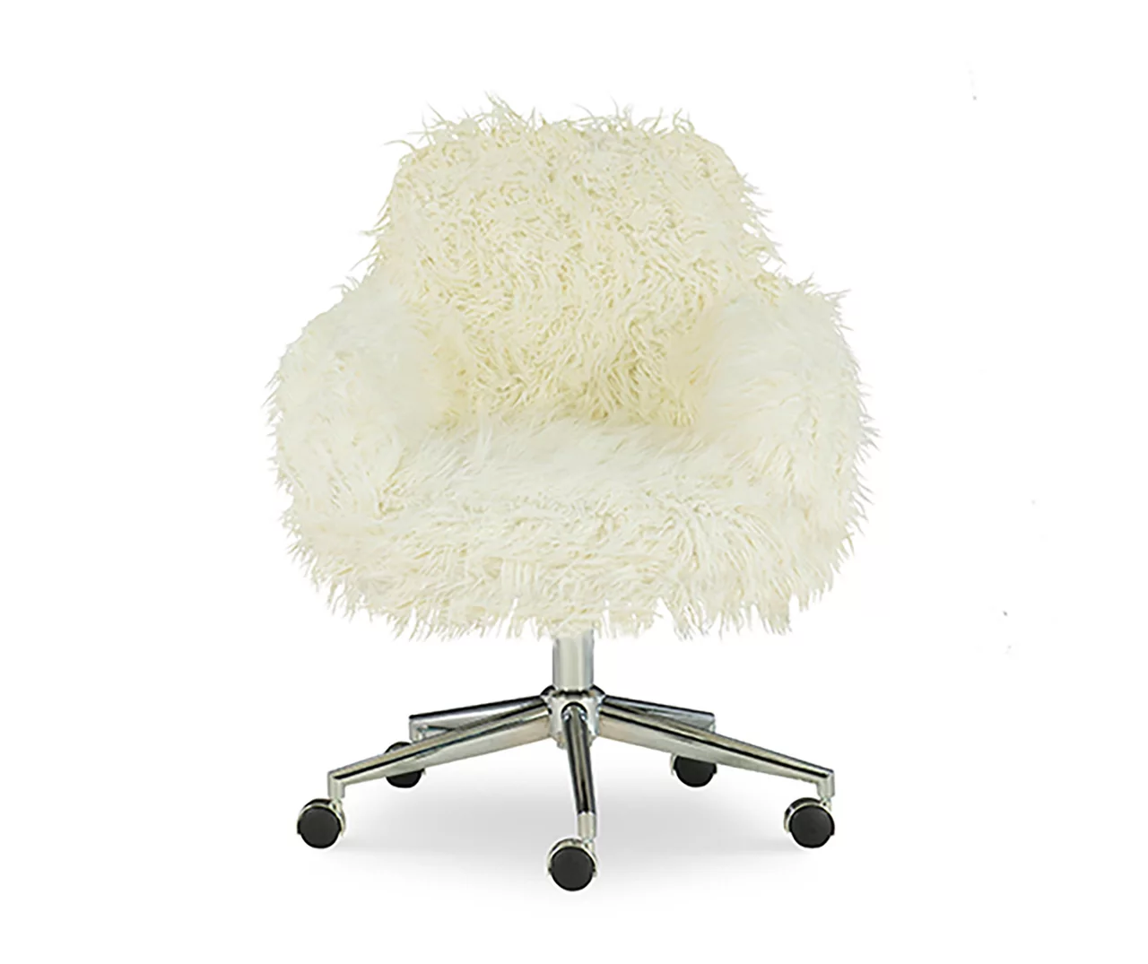 Coralie Faux Fur Cushioned Swivel Office Chair - Image 4