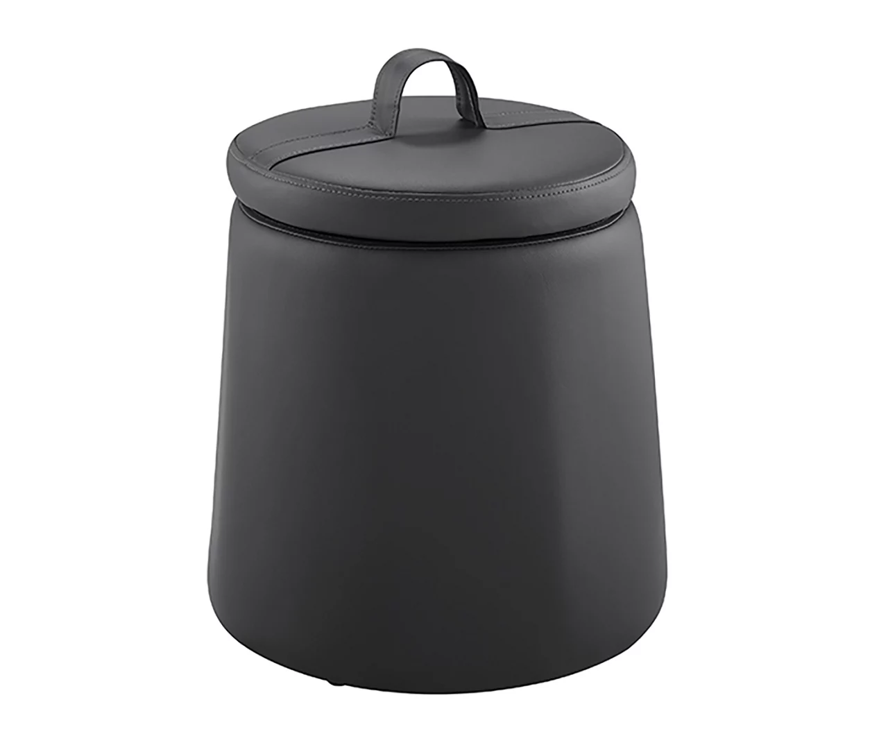 Jenna Faux Leather Tapered Storage Accent Stool - Image 2