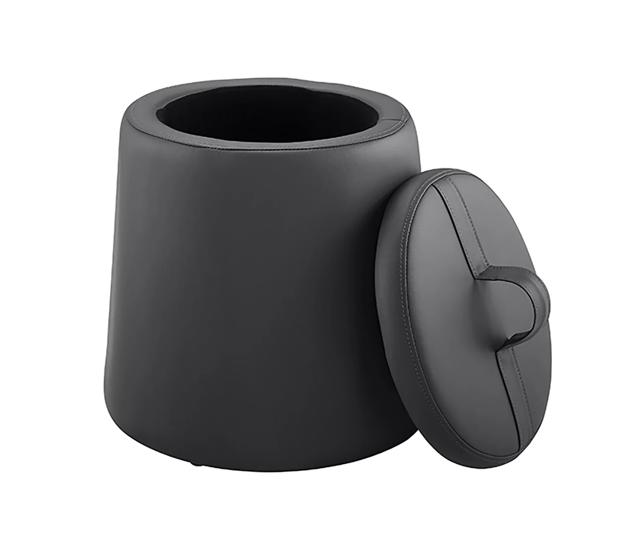 Jenna Faux Leather Tapered Storage Accent Stool - Image 6