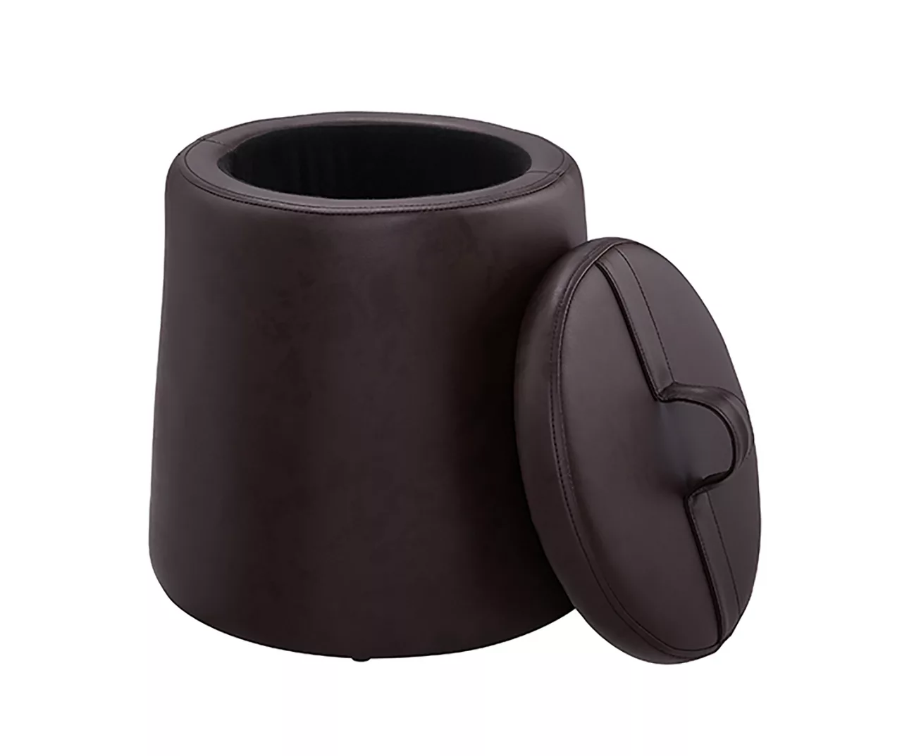Jenna Faux Leather Tapered Storage Accent Stool - Image 3