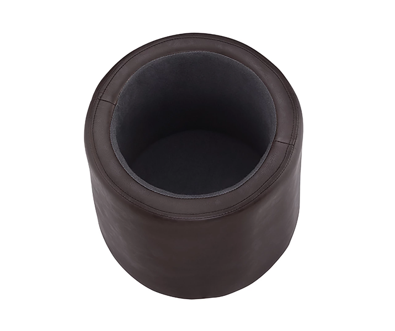 Jenna Faux Leather Tapered Storage Accent Stool - Image 4