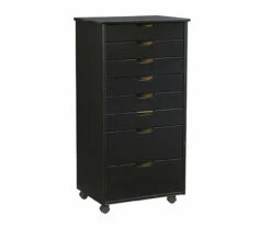 Craft Mate Black Wood 8-Drawer Rolling Storage Cart
