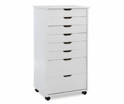 Craft Mate White Wood 8-Drawer Rolling Storage Cart