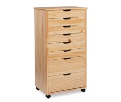 Craft Mate Natural Wood 8-Drawer Rolling Storage Cart