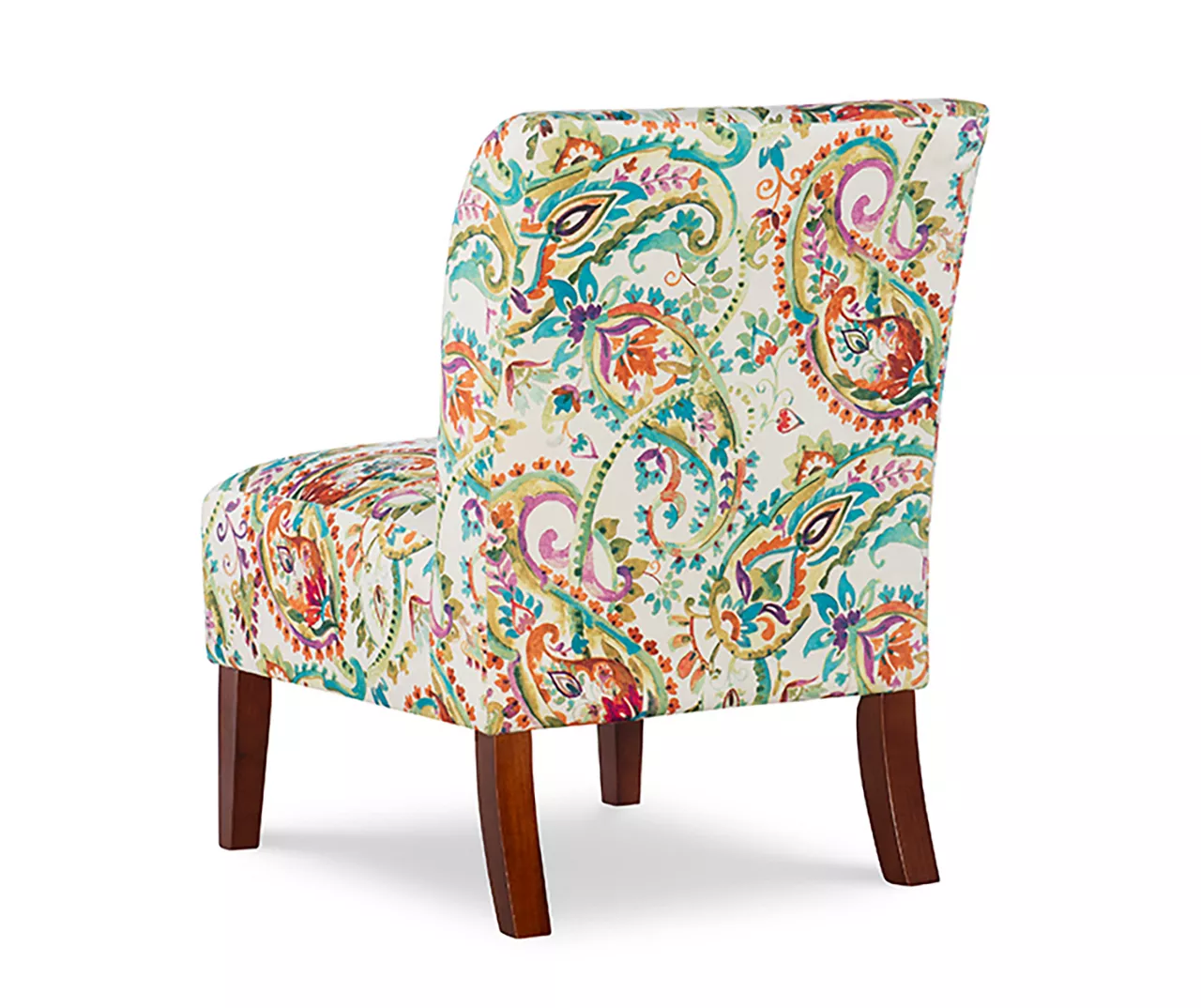 Danna Multicolor Upholstered Paisley Curved Back Slipper Chair - Image 4