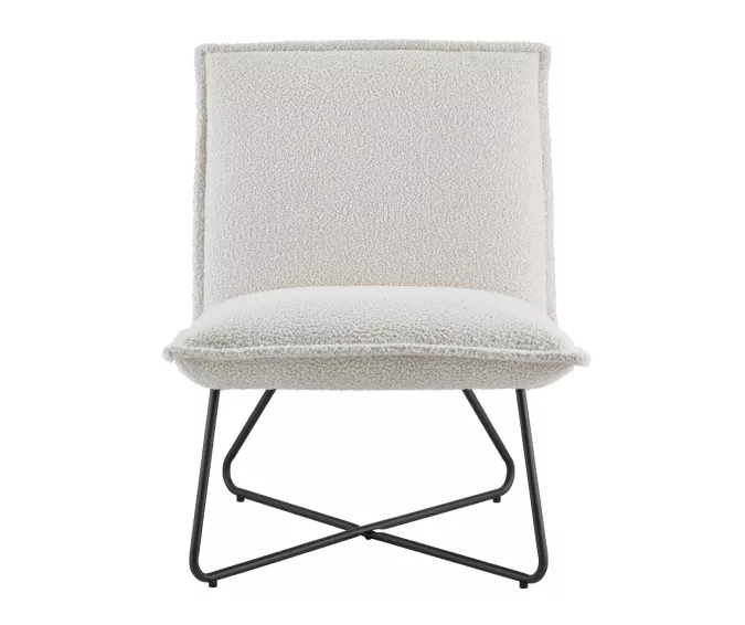 Aalyazia White Sherpa Accent Chair - Image 3