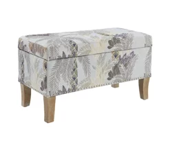 Lisa Palm Tree Storage Ottoman
