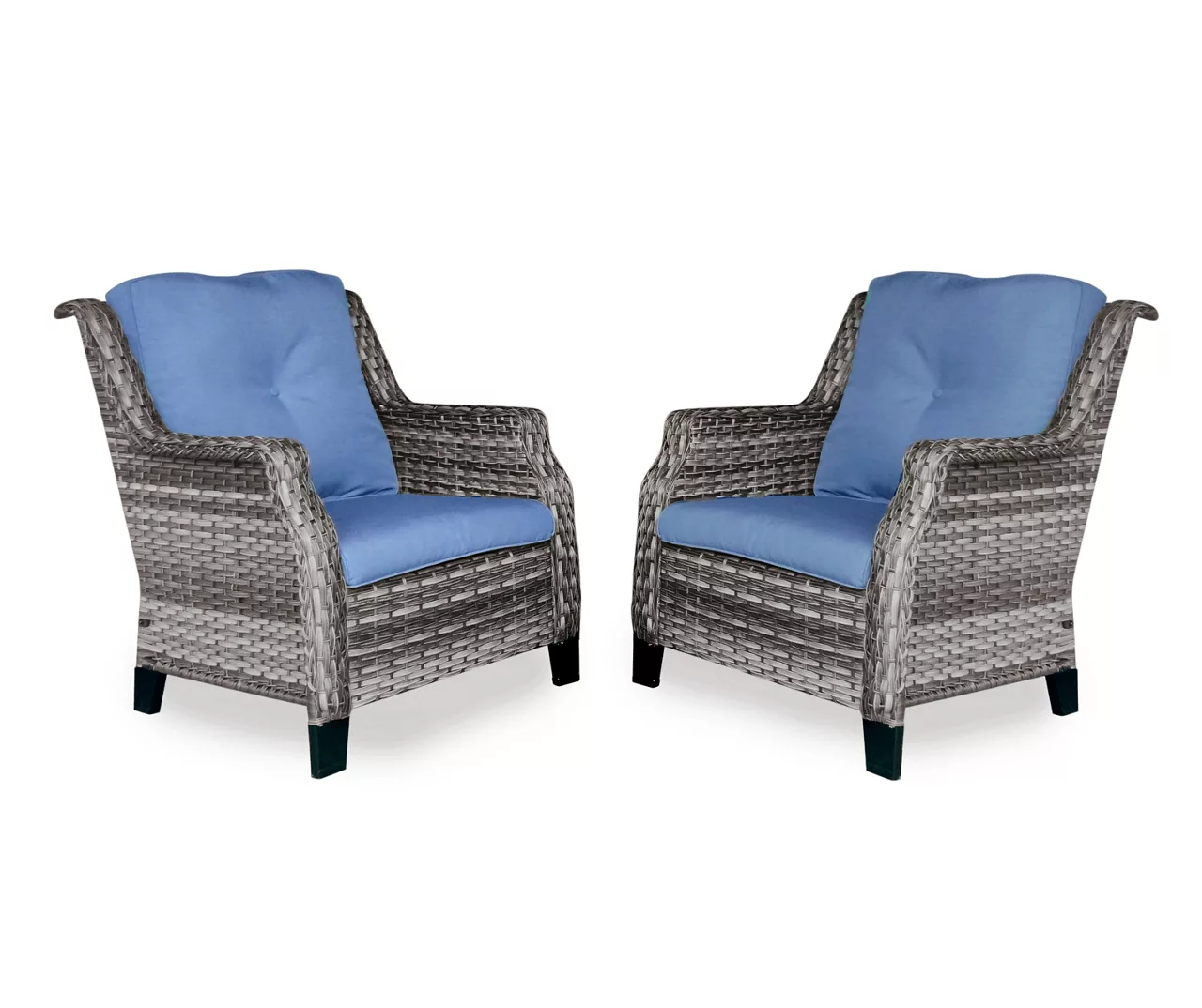 Real Living Rockbridge All-Weather Wicker Cushioned Patio Chairs, 2-Pack - Image 3