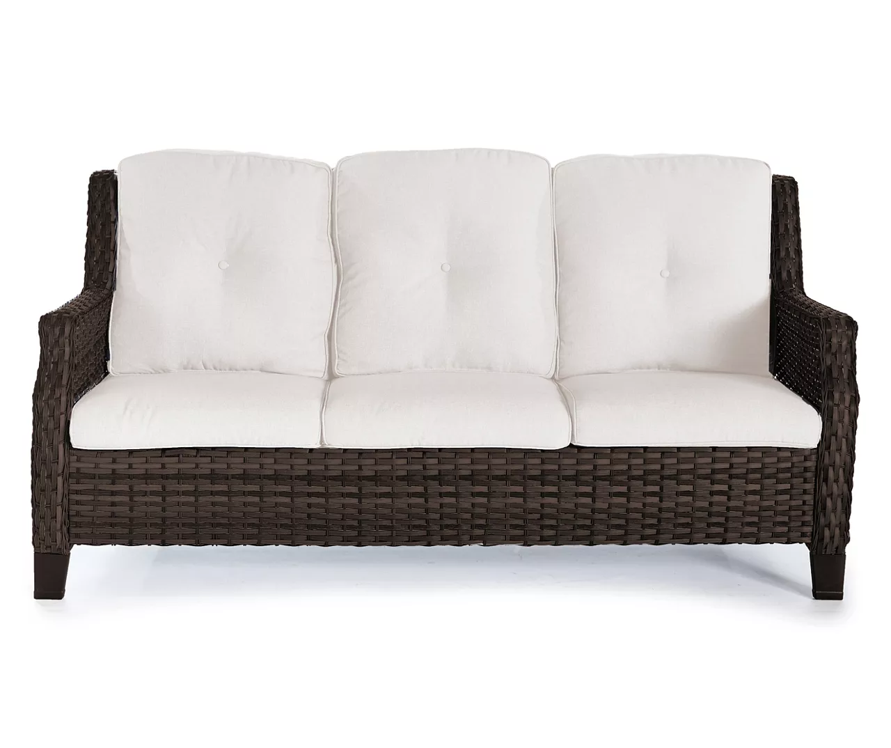 Real Living Rockbridge All-Weather Wicker Cushioned Patio Sofa & Ottoman Set - Image 11