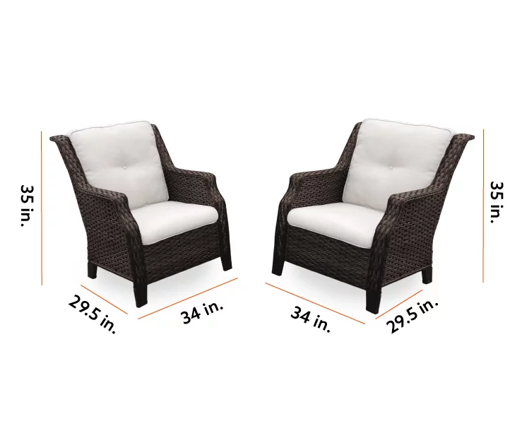 Real Living Rockbridge All-Weather Wicker Cushioned Patio Chairs, 2-Pack - Image 12