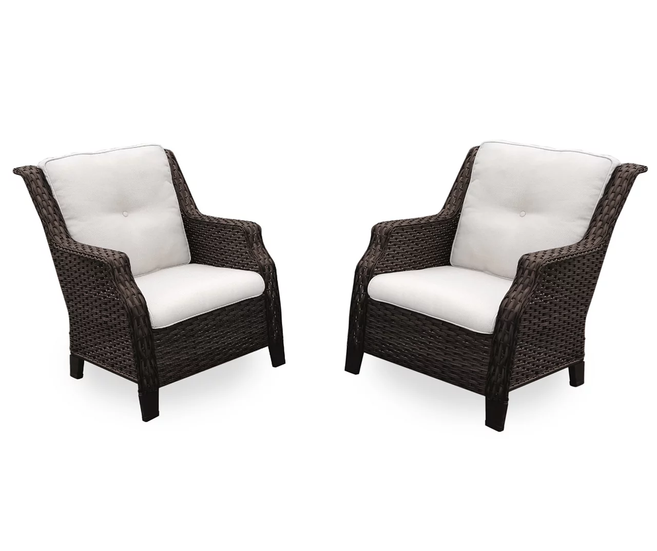 Real Living Rockbridge All-Weather Wicker Cushioned Patio Chairs, 2-Pack - Image 2