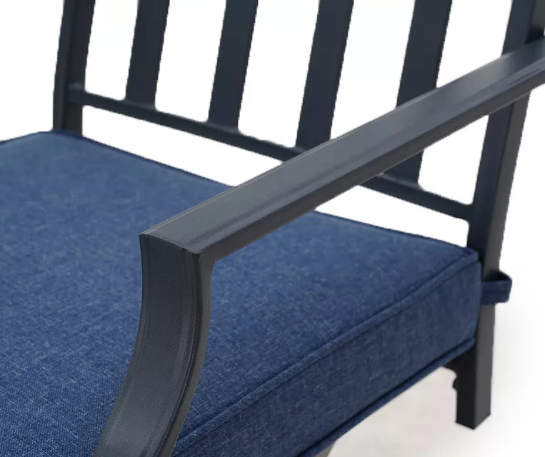 Rome Blue Cushioned Swivel Patio Dining Chairs, 4-Pack - Image 6