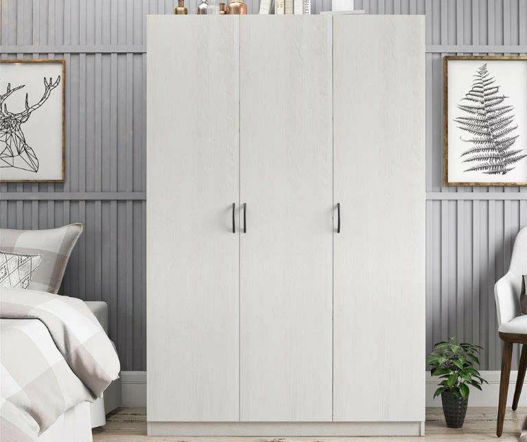 Ivory Oak 3-Door Storage Wardrobe - Image 8